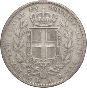 Regno di Sardegna - Carlo Alberto - 5 lire ... 