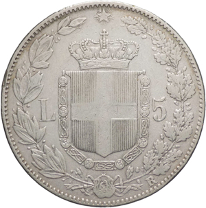 Umberto I (1878- 1900) - 5 lire 1879 - Ag.