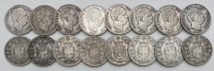 Umberto I - lotto di 16 monete da 1 lira 