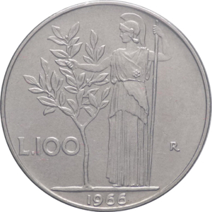 Repubblica Italiana - 100 lire Minerva 1966 ... 