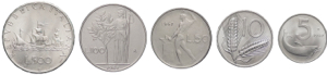 Lotto di 5 monete 1967: 500 lire Caravelle; ... 