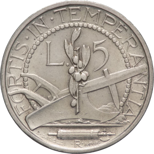 Repubblica di San Marino - 5 lire 1937 - Ag