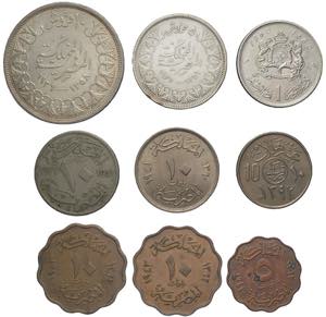 Egitto - lotto di 9 monete - nominali e ... 