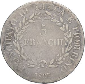 Lucca e Piombino - 5 franchi 1807 - Elisa ... 