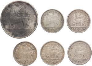  Etiopia - lotto di 6 monete - Ag. - ... 