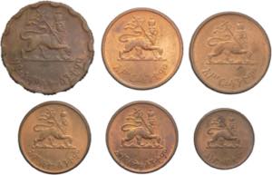 Etiopia - lotto di 6 monete - Cu. - nominali ... 