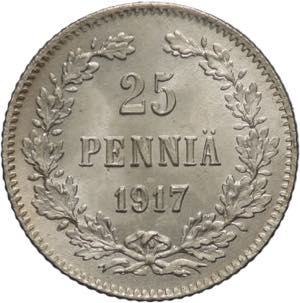 Finlandia - 25 Pennia 1917 - Nicola II (1895 ... 