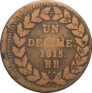 Francia - 1 Décime 1815 - Luigi XVIII (1755 ... 