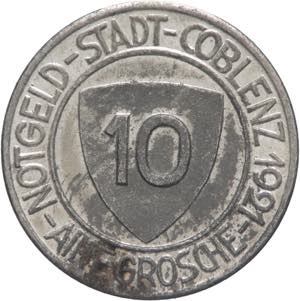 Germania - 10 pfennig 1921 - Serie Coblenz ... 