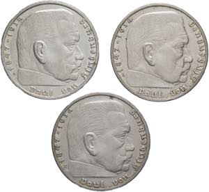 Germania - lotto di 3 monete da 2 Marchi ... 