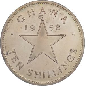 Ghana -10 scellini 1958 ... 