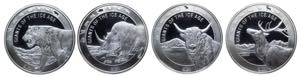 Ghana - lotto di 4 monete da 5 cedis (1 oz. ... 