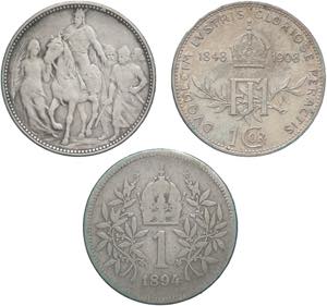 Ungheria - lotto 3 monete da 1 Corona - date ... 
