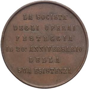 Medaglia Società Operaia 20° Anniversario ... 