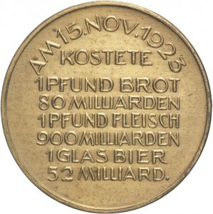 Germania - Medaglia commemorativa inflazione ... 