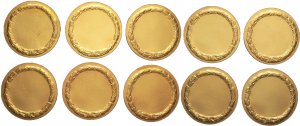 Lotto di 10 medaglie uniface - Ae dorato - ... 