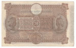 Sardegna - Biglietto 30 lire 01/03/1874 - ... 
