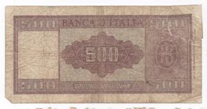 500 Lire decr. 14/08/1947 - Crapanzano# 452