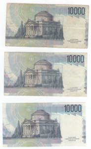 Repubblica - lotto di 3 banconote da 10.000 ... 