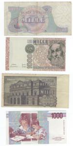 Repubblica - lotto di 4 banconote da 1.000 ... 