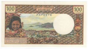 Banconota Francia Tahiti - 100 Francs - P#24b