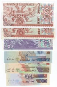 Albania - lotto di 7 banconote