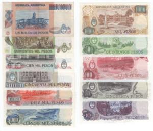Argentina - lotto di 11 banconote