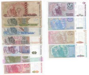 Argentina - lotto di 11 banconote