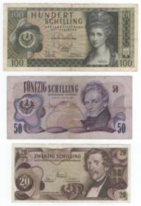 Austria  - lotto di 3 banconote