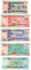 Belize - lotto di 5 banconote