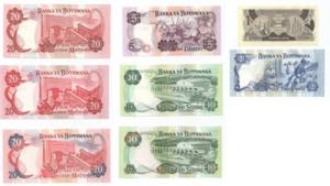 Botzwana - lotto di 8 banconote