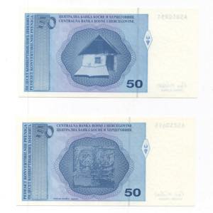 Boznia Erzegovina - lotto di 2 banconote 