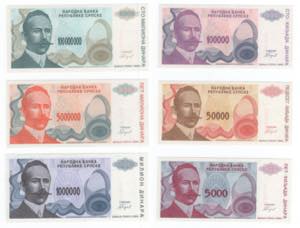 Boznia Erzegovina - lotto di 9 banconote