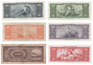 Brasile - lotto di 6 banconote
