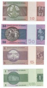 Brasile - lotto di 4 banconote