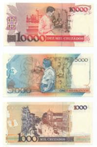 Brasile - lotto di 4 banconote 