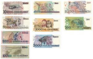 Brasile - lotto di 9 banconote
