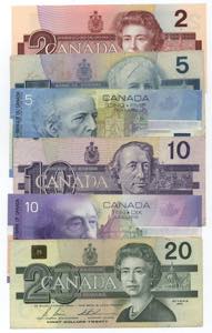 Canada - lotto di 6 banconote