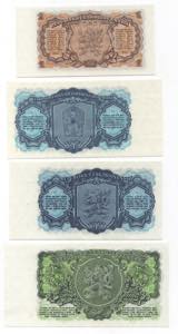 Cecoslovacchia - lotto di 4 banconote