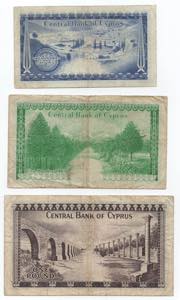 Cipro - lotto di 3 banconote