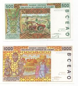 Costa dAvorio - lotto di 2 banconote