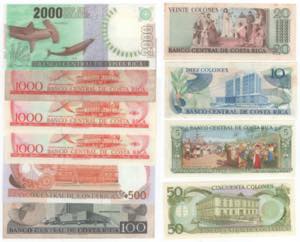 Costa Rica - lotto di 10 banconote