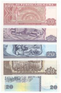 Cuba - lotto di 5 banconote