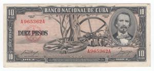 Cuba - 10 Pesos 1956 - ... 