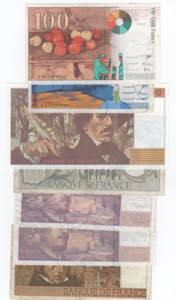 Francia - lotto di 7 banconote