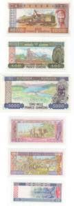 Guinea - lotto di 6 banconote