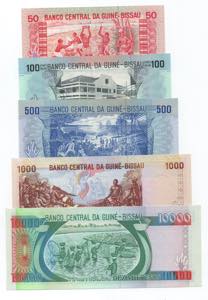 Guinea- Bissau - lotto di 5 banconote