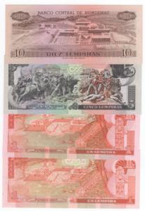 Honduras - lotto di 4 banconote