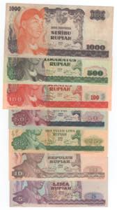 Indonesia - lotto di 9 banconote