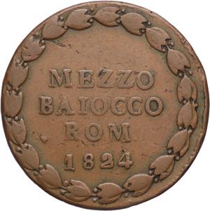 Stato Pontificio - 1/2 Baiocco Romano 1824 - ... 